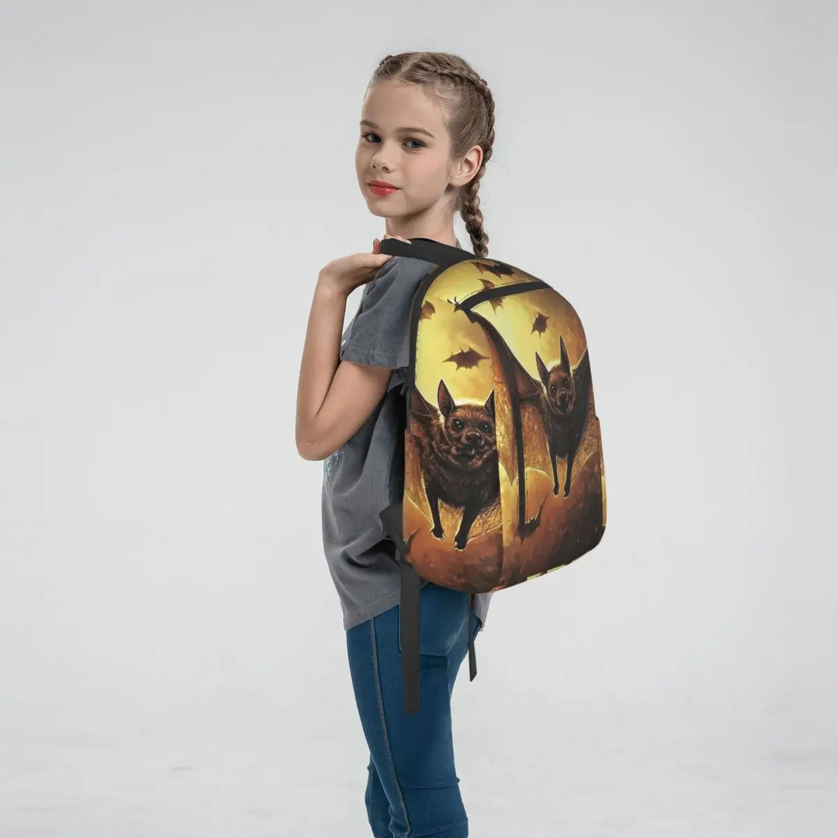 Gothic Bat In Black Backpack Large Capacity Boys Girls BookBag School Bag Shoulder Bags for Men Women
