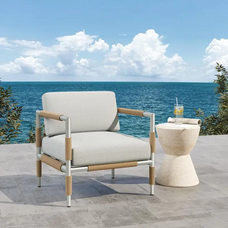 

Aluminum Outdoor Patio Armchair with Cushions for Comfort and Style