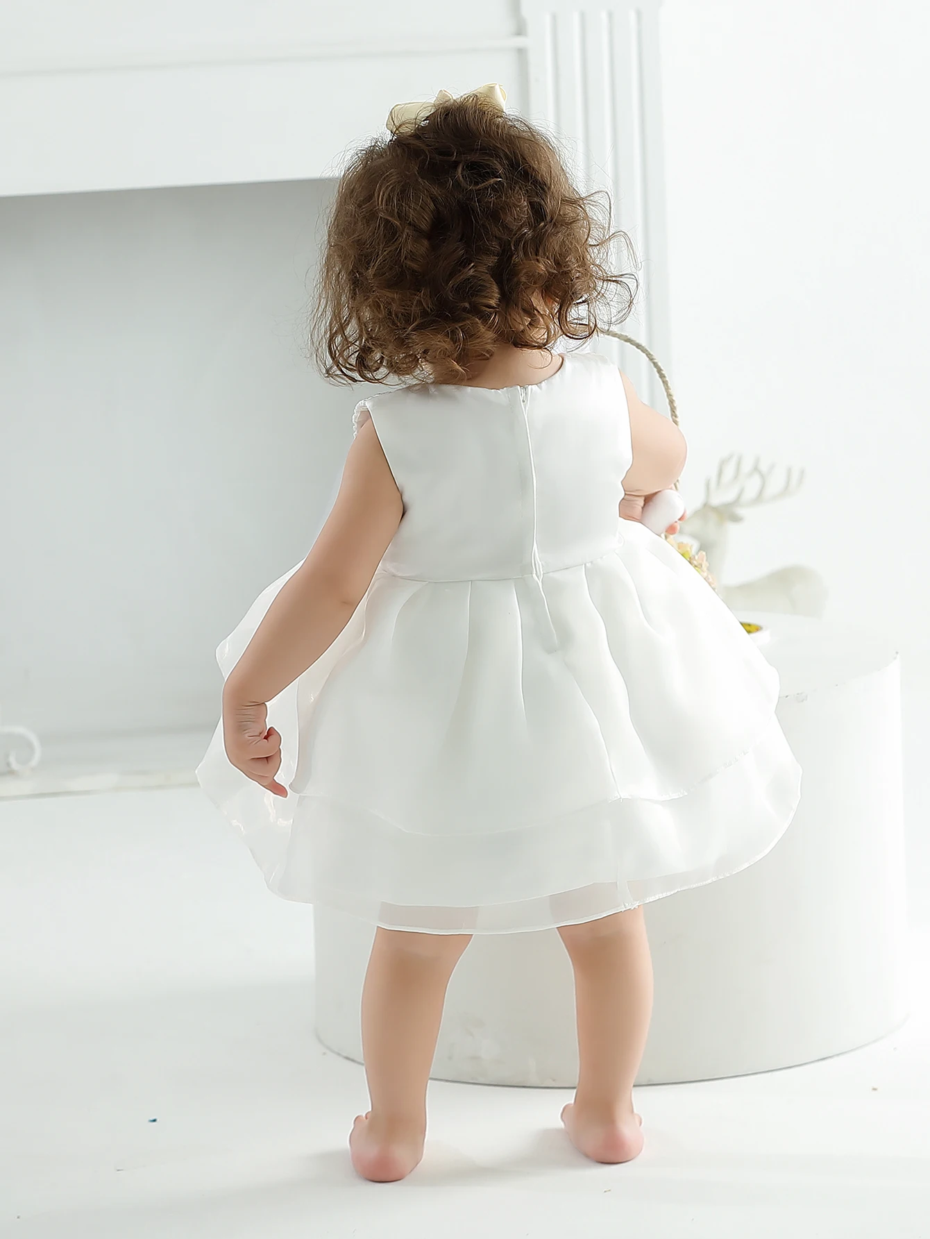 Baby Girls Dress Christening Baptism Party Formal Baby Dress Customer Design Communion Dress Gray Lace Weeding Party