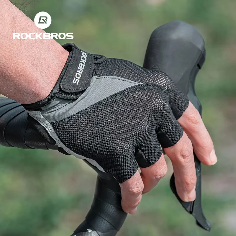 

Велоперчатки ROCKBROS Half Finger для MTB и шоссейных велосипедов, весенне-летние, дышащие, укороченные, мужские и женские, с гелевой подушечкой
