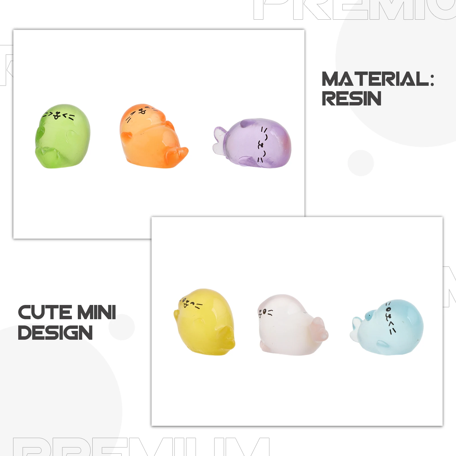 6pcs Miniature Resin Seal Cute Tiny Seal Decor For Micro Landscape Garden Accessories Fairy Garden Home Desktop Ornament