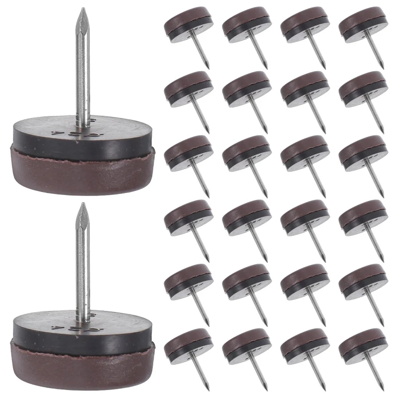 40Pcs18mm Brown Anti-Slip Furniture Pads Rubber Leveling Feet Floor Protectors for Tables Chairs Cabinets on Hardwood & Carpet