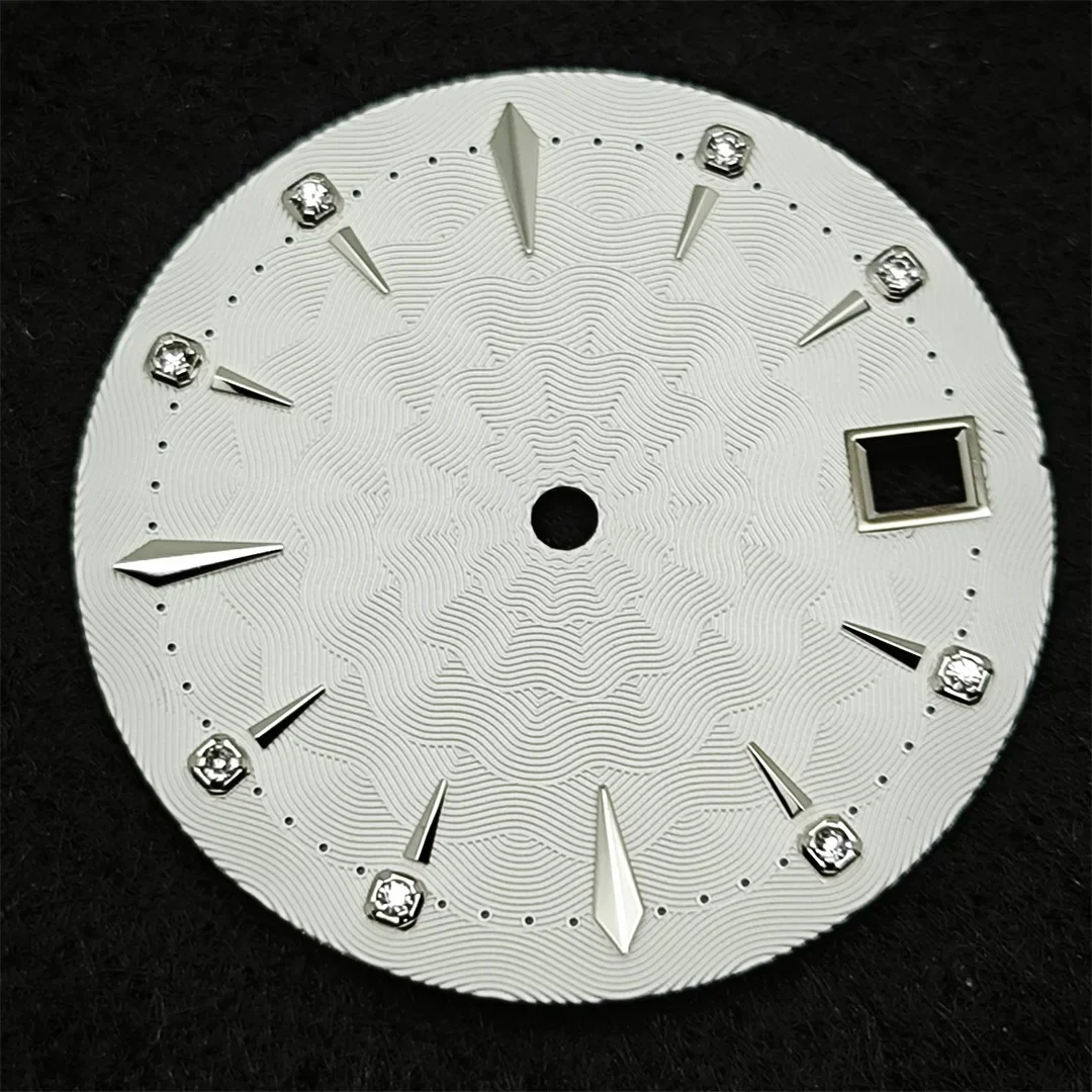 NH35 Watch Dial 29MM Diamonds Corrugated Dial Ladies Watch Faces Women's Cocktail Watch Accessories for NH35 NH36 Movement