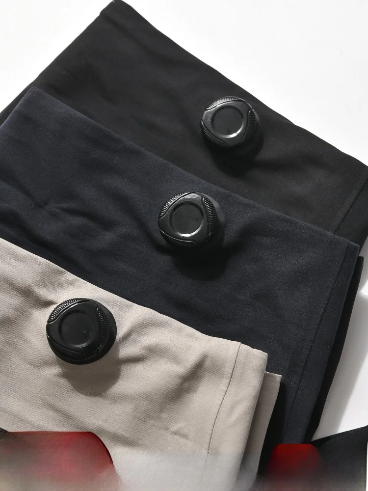 

High-End Men's Casual Pants Spring Summer Faionable Commuter Full Prure Glue Proc Button System Straight Leg Length