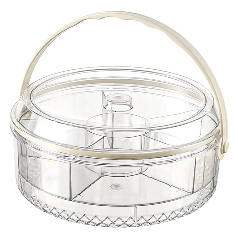 TFTP-Large Ice Chilled Serving Tray With Lid Handle & Dip Holder Shrimp Cocktail Serving Dish For Parties