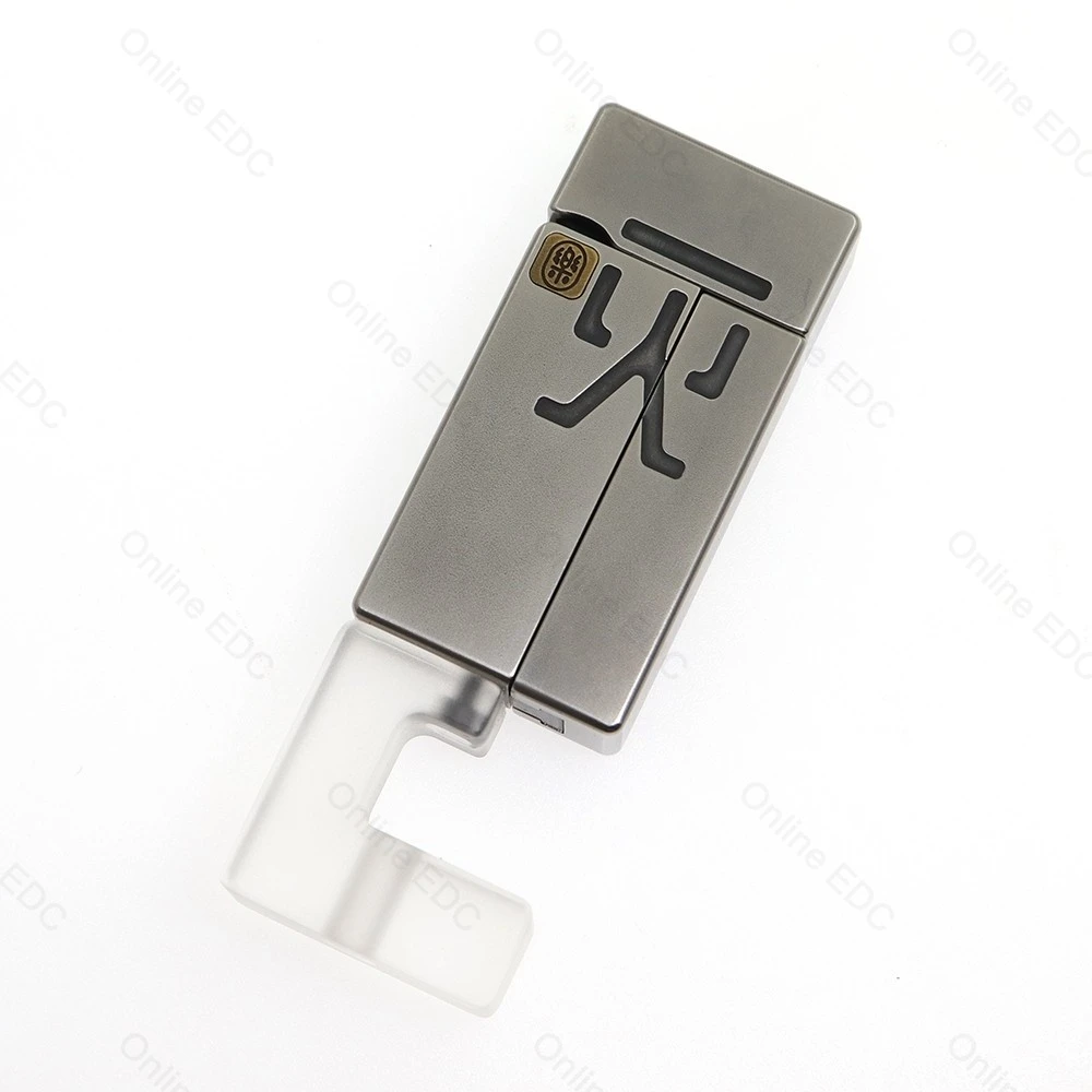 Giocattoli EDC usati YOLO STUDIO NO FIRE Push Slider Incisione in acciaio inossidabile Giocattoli antistress Spinner per dita Gadget da scrivania