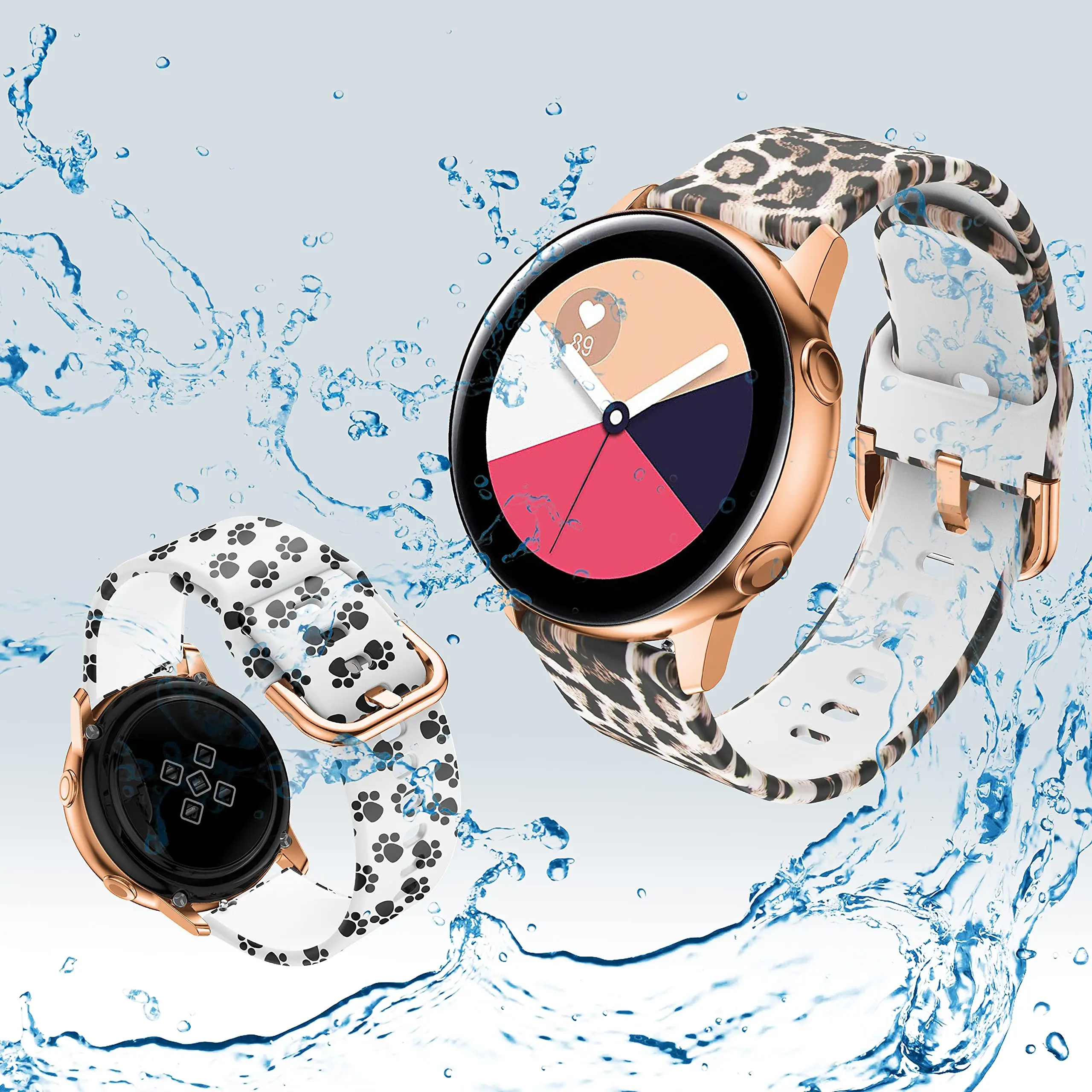 22 มม.สําหรับนาฬิกา Samsung Galaxy Watch 6 5 pro/4/Classic ซิลิโคนสร้อยข้อมือกีฬาสําหรับ amazfit GTR-GTS 4-3-2e พิมพ์ 20 มม.