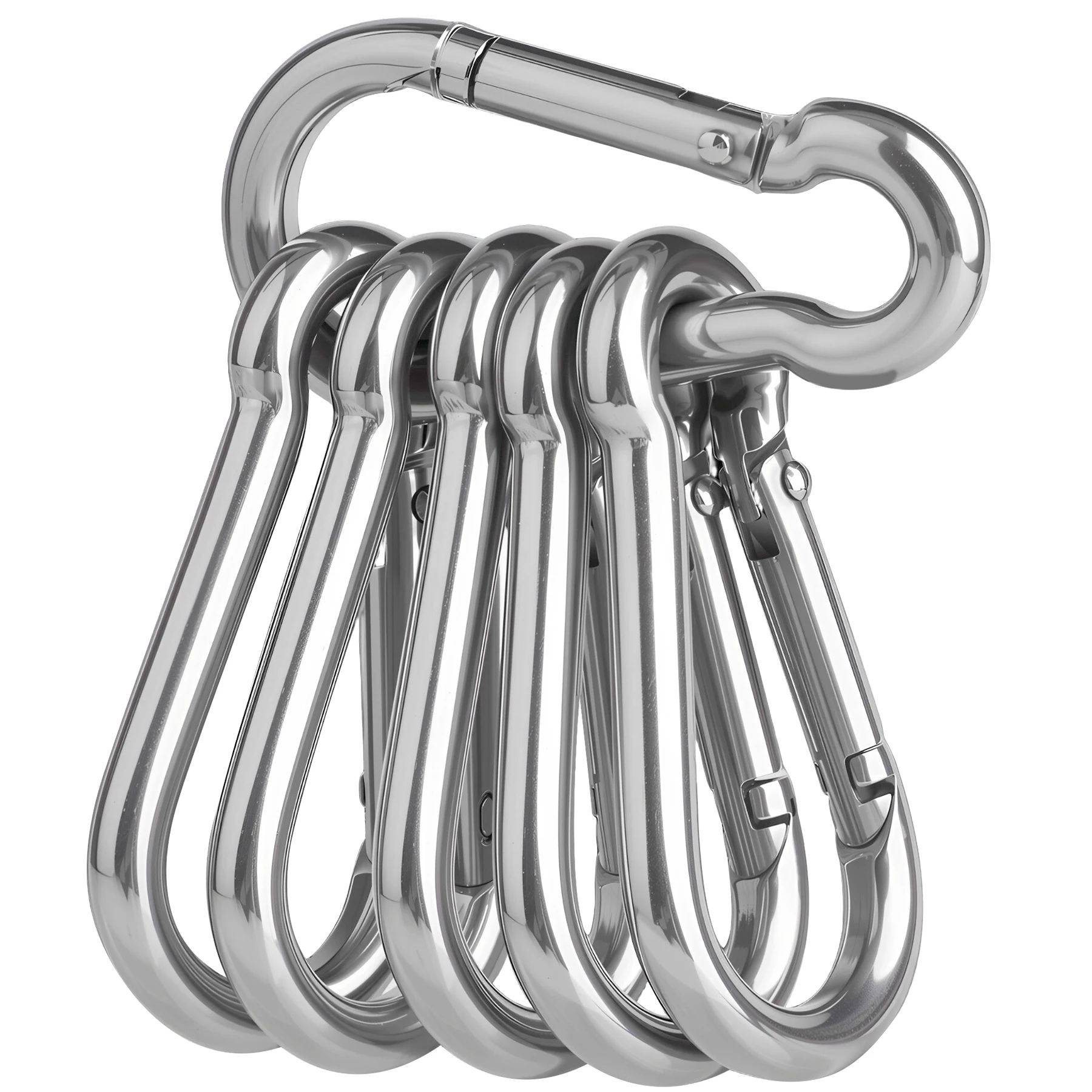 304 Edelstahl M4 M5 M6 Multifunktionaler Federschnappkarabiner Schnellverschlussring Haken 6 Stück 12 Stück 24 Stück