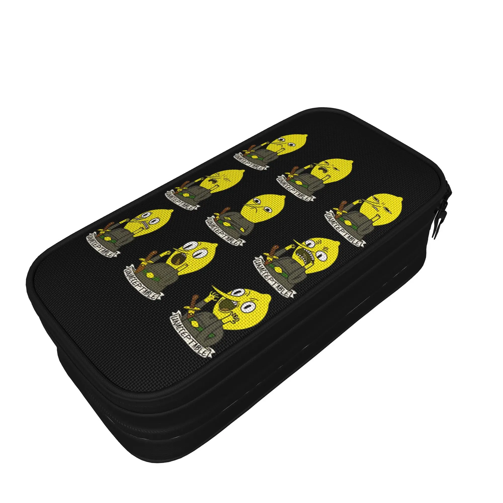 Niedliche, unakzeptable Lemongrab-Federmäppchen, Federmäppchen für Mädchen und Jungen, große Kapazität, Tasche für Schulbedarf, Reißverschluss-Zubehör