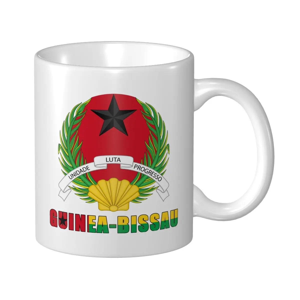 Mark Cup Mug Guinea-Bissau Letter Flag Emblem Coffee Mugs Tea Milk Water Cup Travel Mugs For Office Home