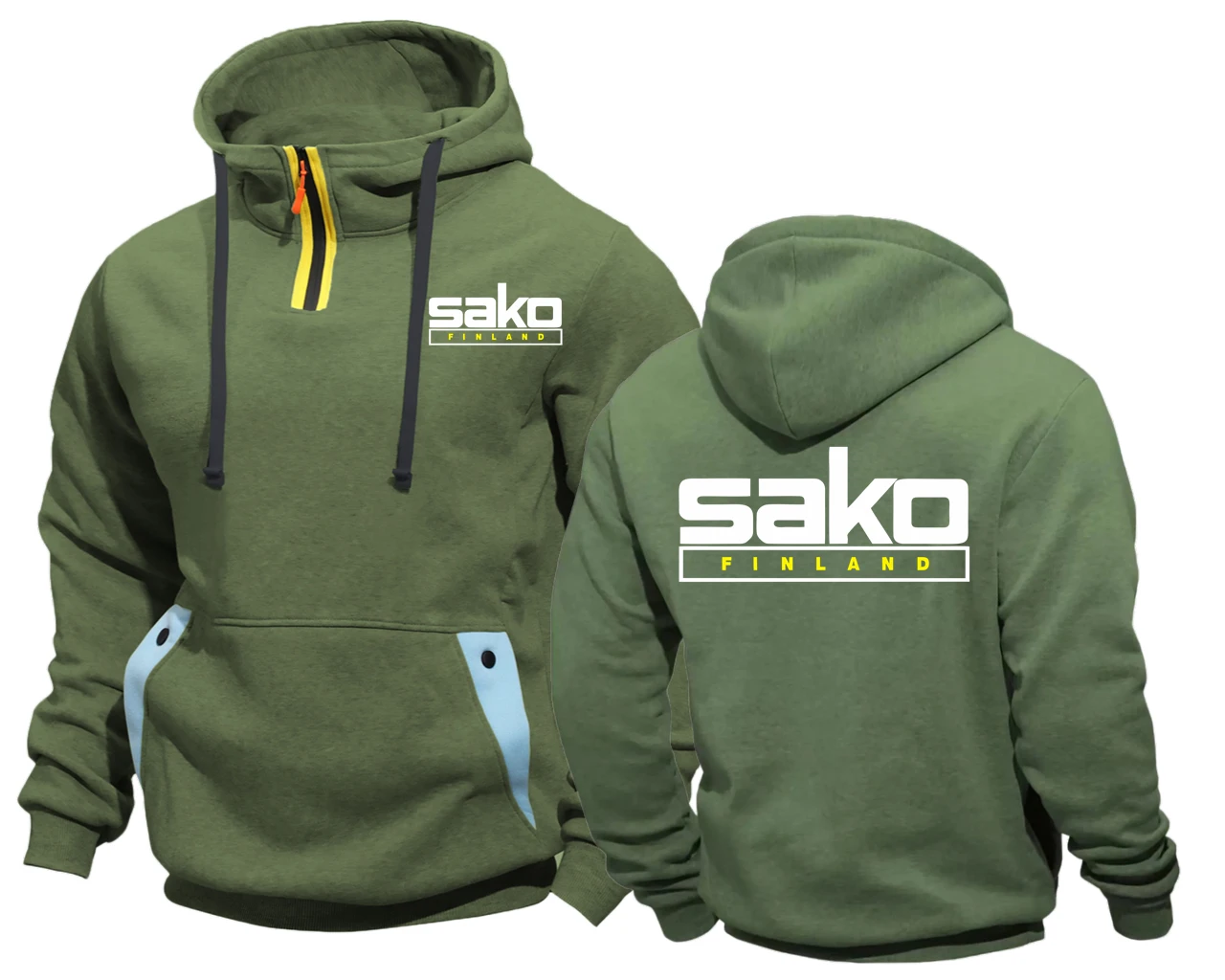Semi-Zip Hooded Tikka By Sako Finland Firearms Hoodies Men's Pullover Sweatshirt Spring Autumn Hoody Fleece Jacket Sweatshirt