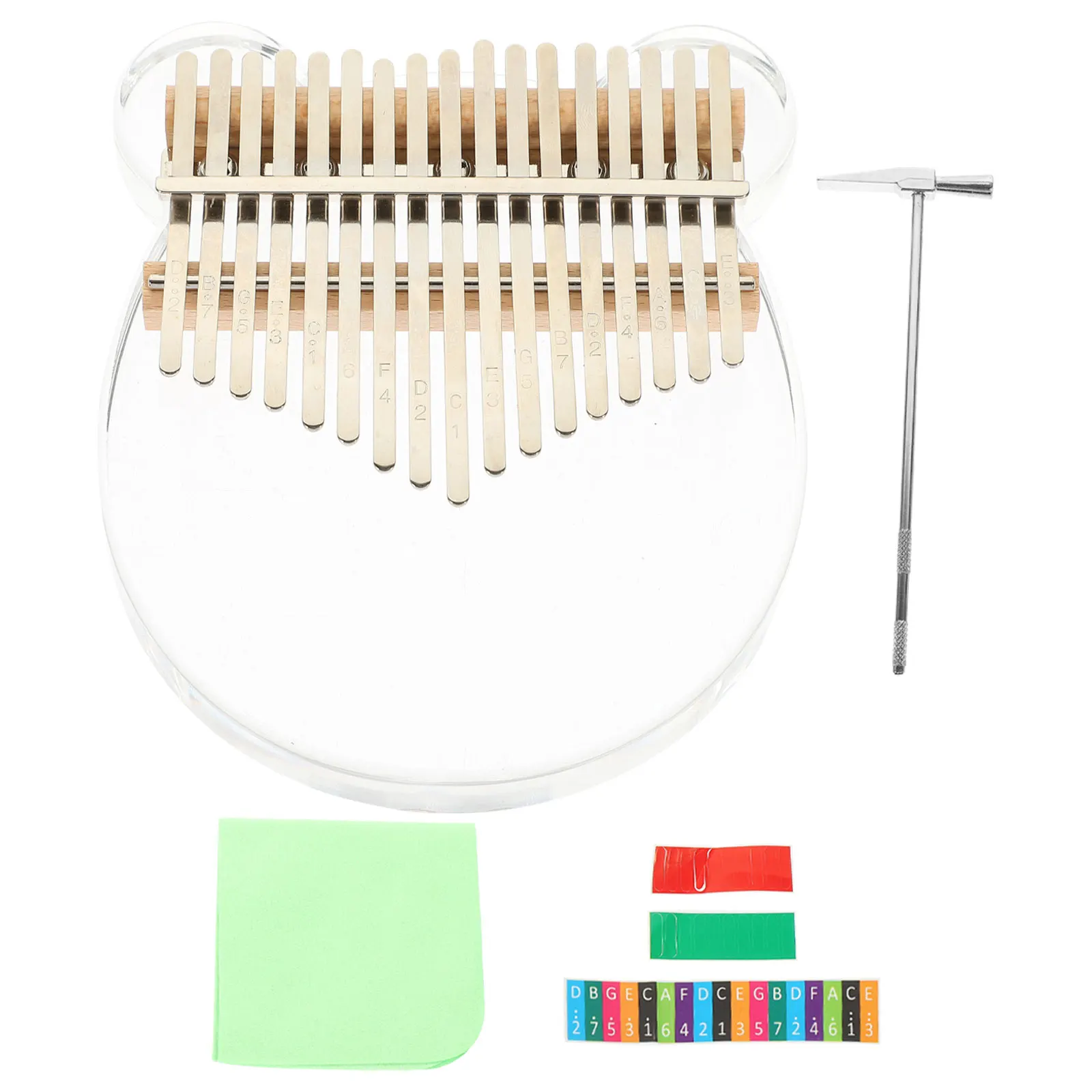 

Crystal Kalimba Thumb Piano 17 Keys Transparent Small Musical Instrument for Beginners Gifts Kids Piano Smooth Edges Clear Sound