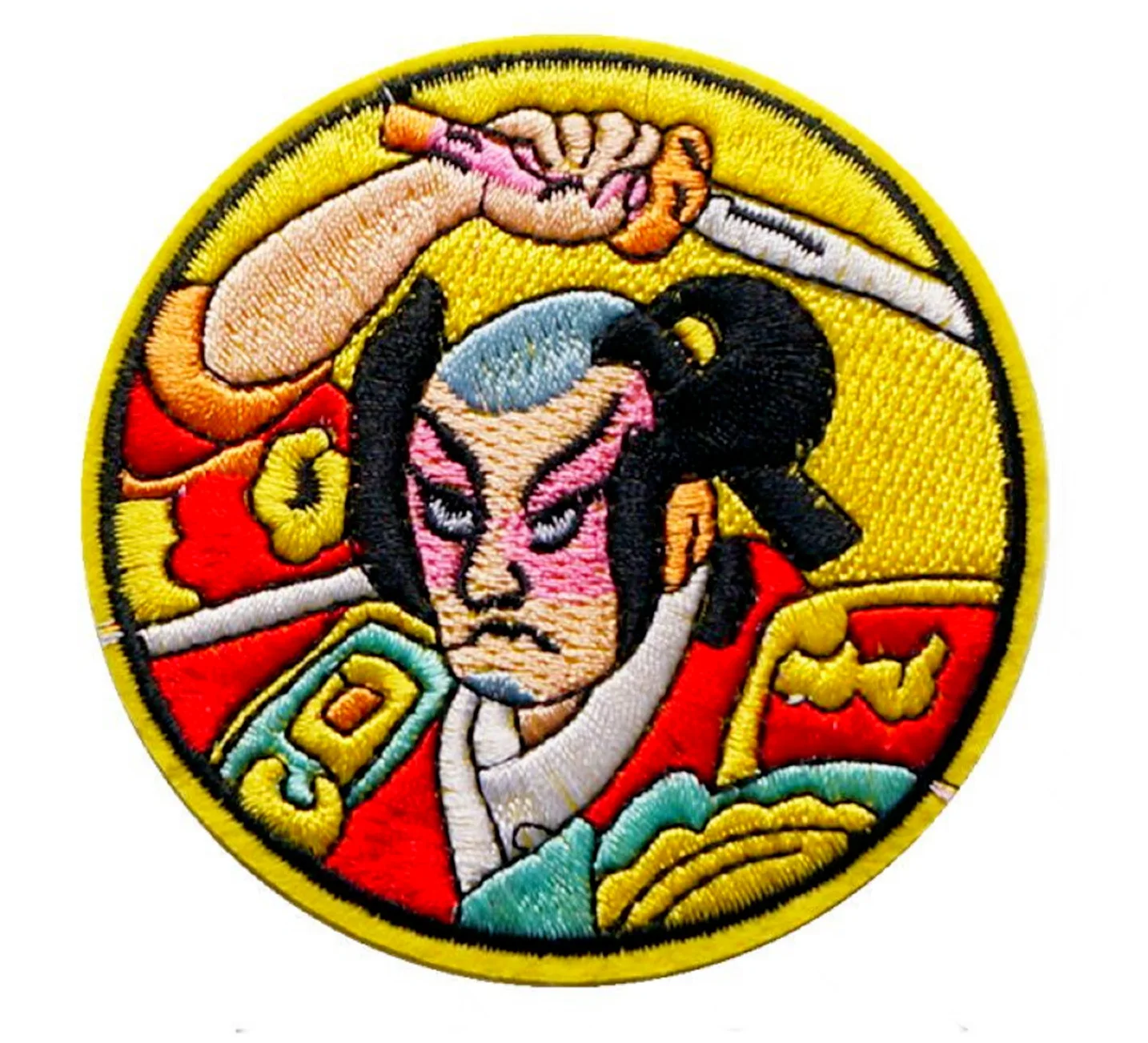 Samurai Iron On Patch Japanese Warrior Ninja Kabuki Bushido Sword Japan Anime ≈6 cm