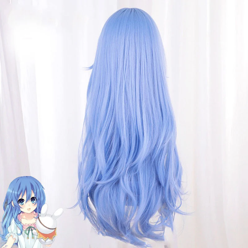 Himekawa Yoshino Role Long Curly Hair Ball Evening Dress Match Colorful Straight Bangs Long Hair Anime DATE A LIVE Cos Wig