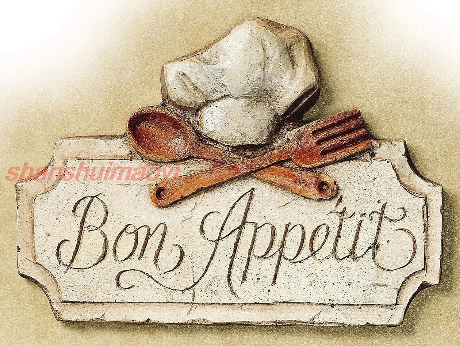 shan Metal Tin Sign - Bon Appetit Shabby-Chic Kitchen Prints Retro 8X12 Wall Decor 1pc