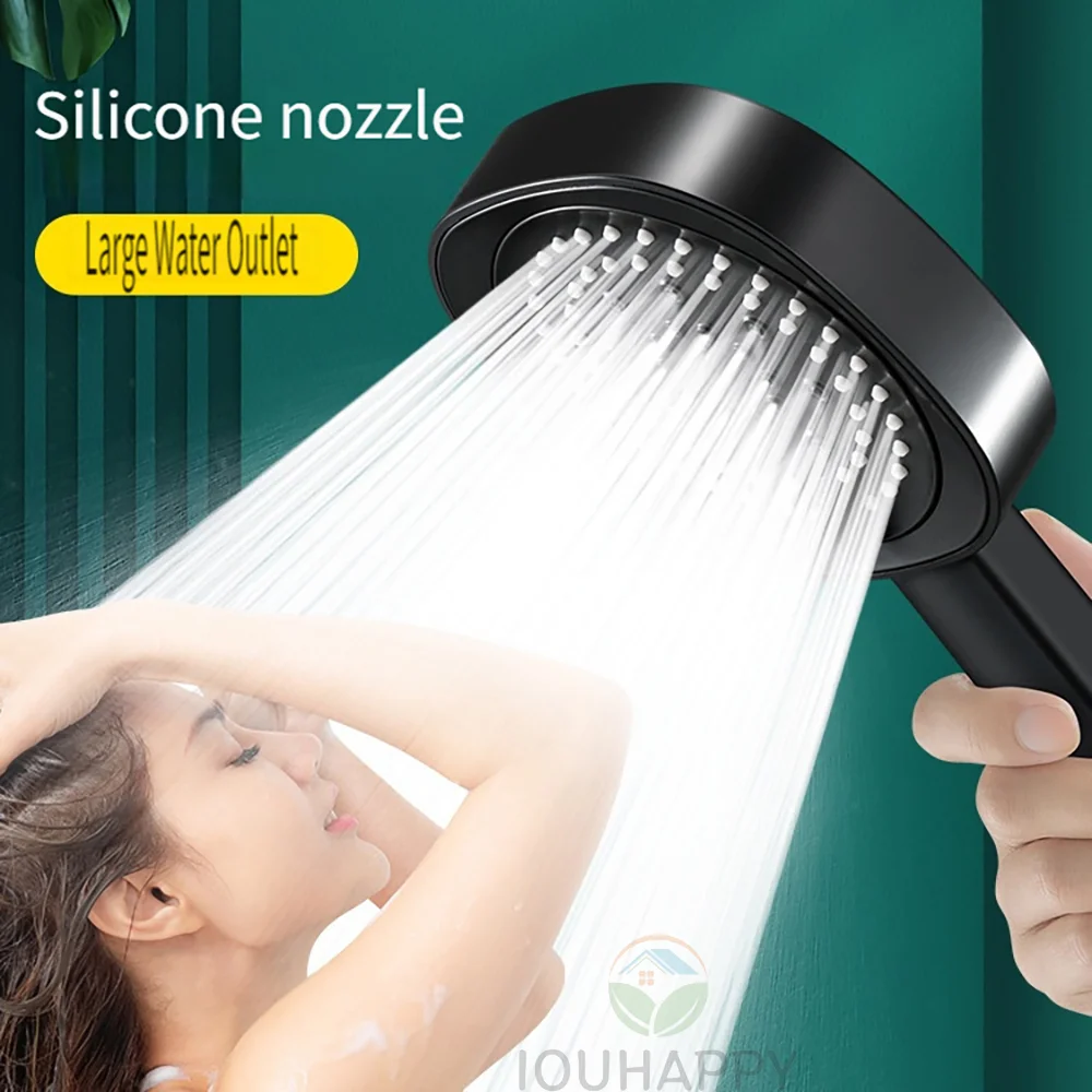 휴대용 샤워헤드 고압 대형 강우 다기능 조절 가능 샤워 깍지, 마사지 욕실 액세서리, 5 가지 모드