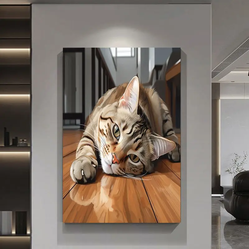 CHENISTORY Painting By Numbers Cute Cat Animal DIY Oil Pictures By Numbers Kits Drawing Canvas HandPainted Home Decor Gift