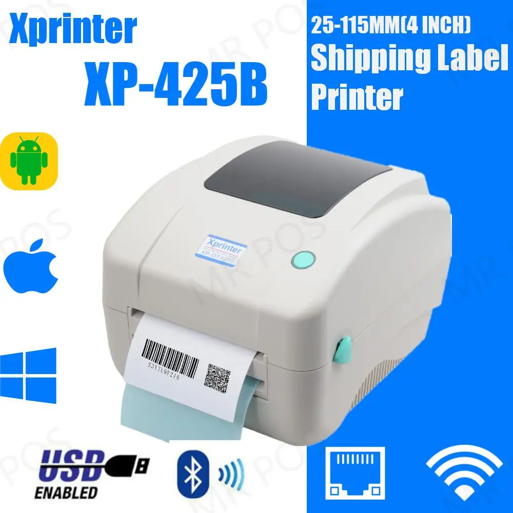 Xprinter Label Barcode Printer Thermal Receipt Printer Bar Code Printer 20mm-100mm With Auto Stipping XP-DT425B