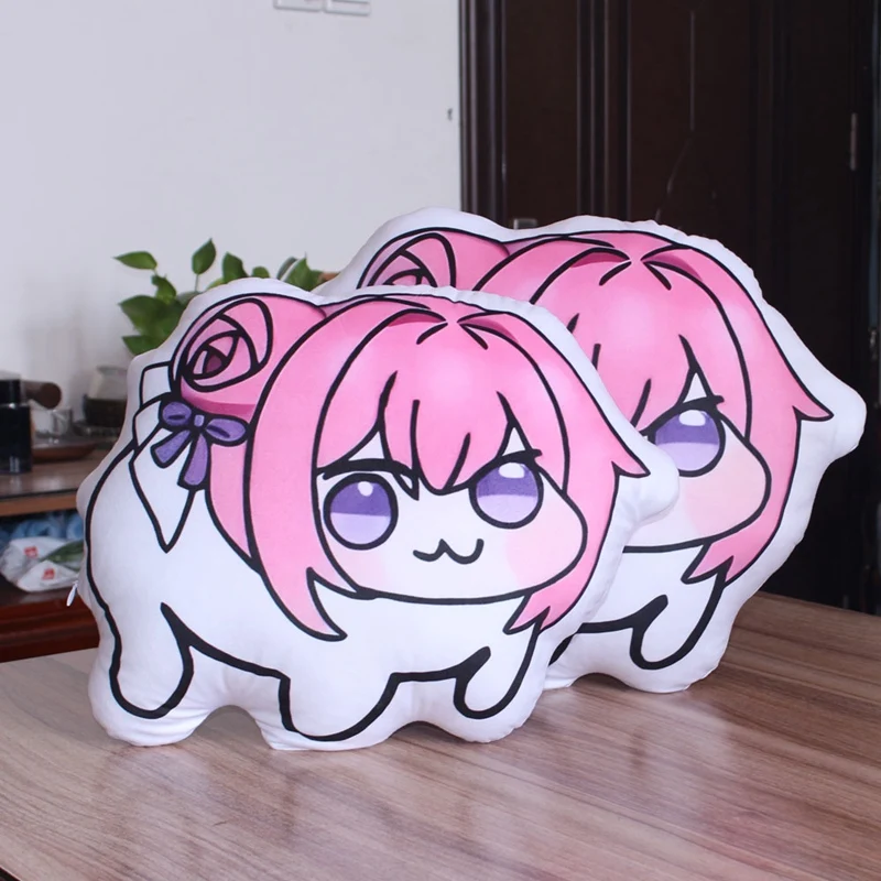 Game Anime Merchandise Double-sided Print Plush Toy, Funny Butt Back Design Throw Pillow and 10cm Small Pendant for Gifts.