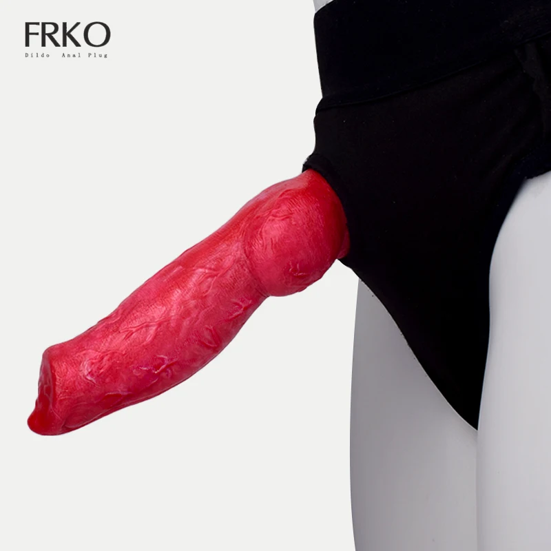 FRKO Dog Penis Animal Dildo Knot With Sucking Clear Vascular Lines Women\'s Panties Strap-on Adult Sex Toys For Couple Soft Dick