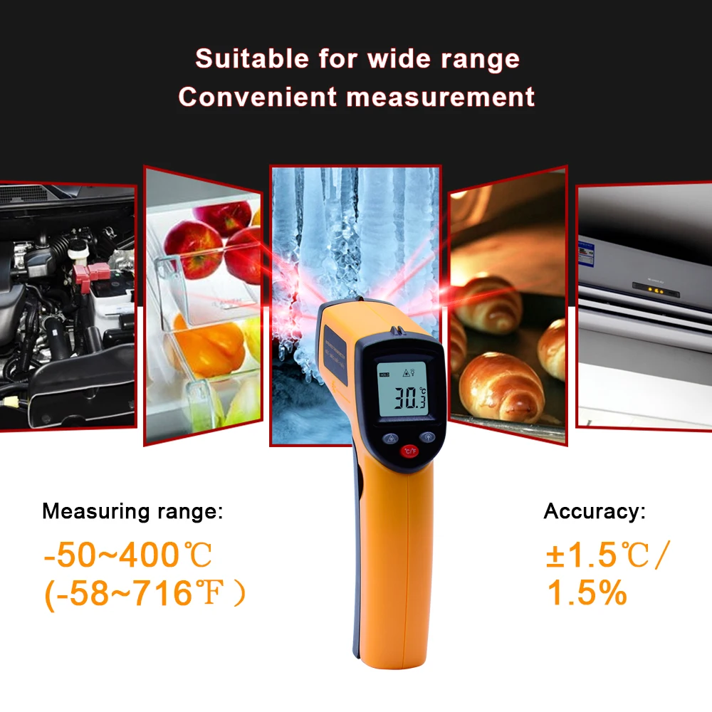 Xin Tester Digitale Infrarood Thermometer GM320 Non Contact Infrarood Temperatuur Pyrometer Ir Laser Point Gun -50 ~ 400 ℃