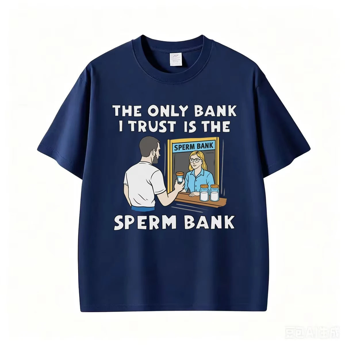 The Only Bank I Trust Is The Sperm Bank Funny Meme T Shirt Men Women Vintage Fashion Humor T-shirts Summer Tops Oversized Tshirt