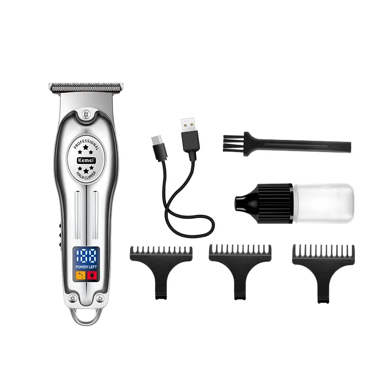 Kemei km-678 Hot Selling Lcd Digital Display Usb Charging Metal Body Professional Electric Hair Clipper hair trimmer for men