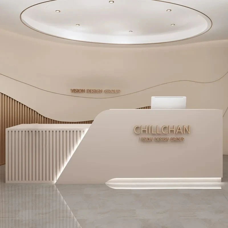 Luxury Reception Desk Bar Beauty Salon Cashier Clothing Store Counter Small Supermarket Front Desks Simple Counter Tables R w