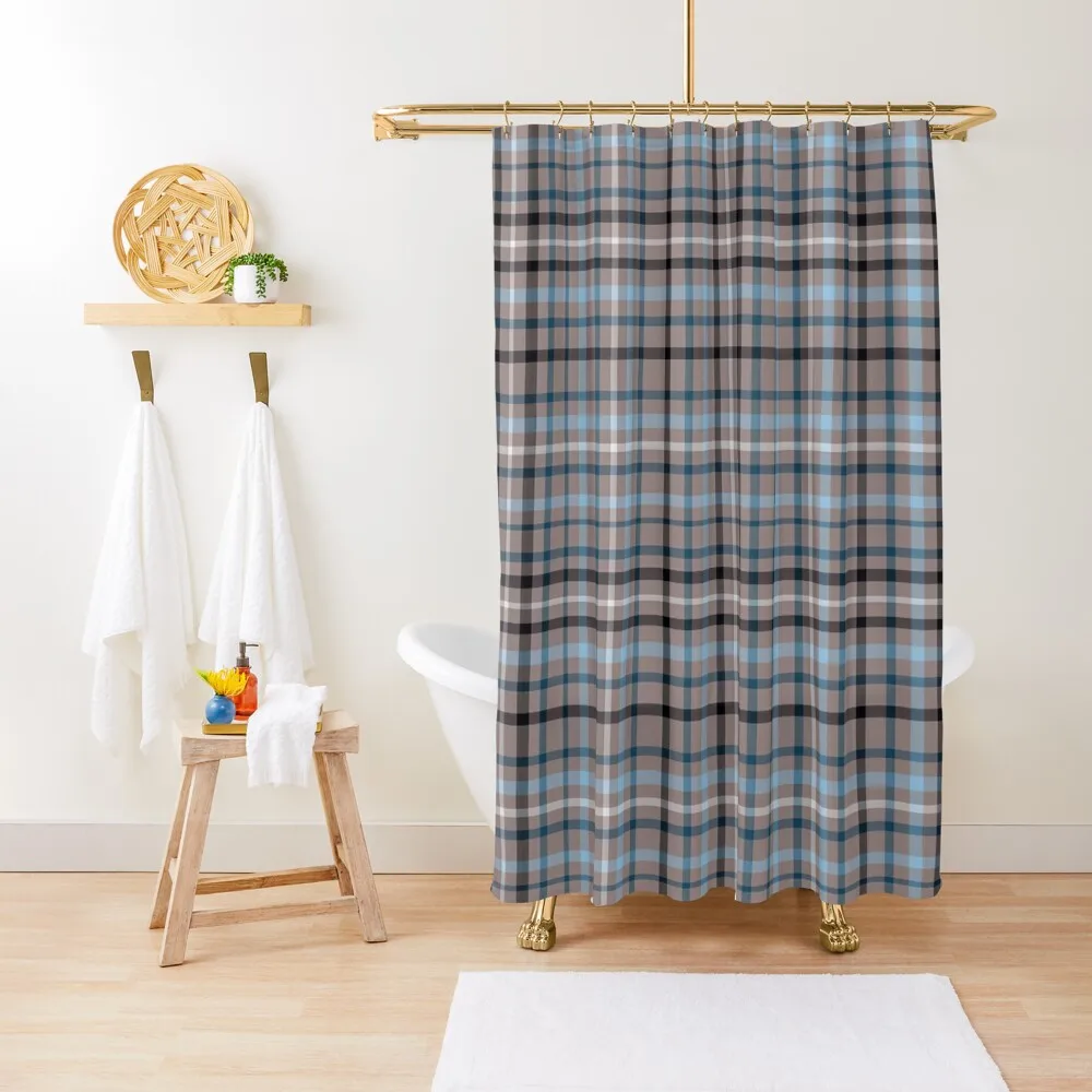 

Blue & Brown Checked pattern Shower Curtain Elegant Bathroom Waterproof Bathroom Shower Set For Bathroom Anime Curtain