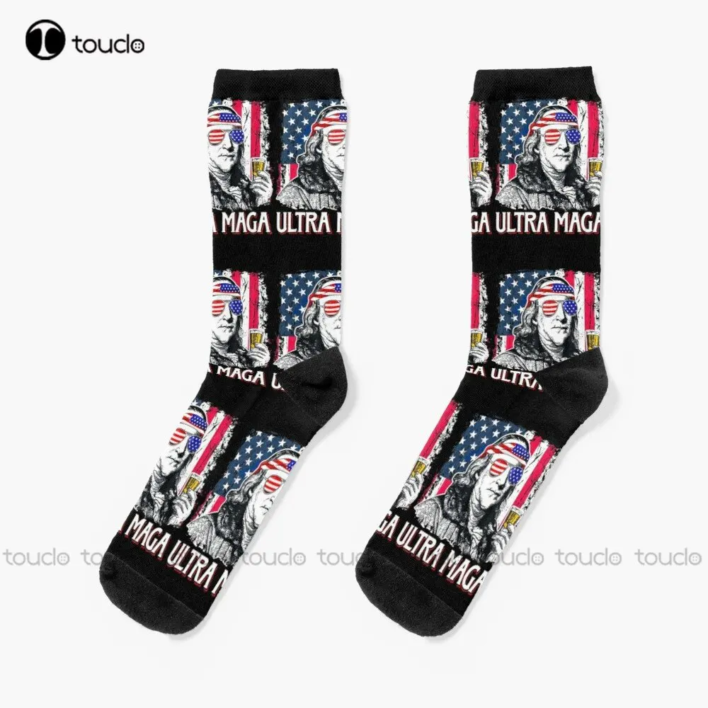 Ultra Maga Drinkk Socks Long Black Socks Personalized Custom Unisex Adult Teen Youth Socks 360° Digital Print Custom Gift Casual