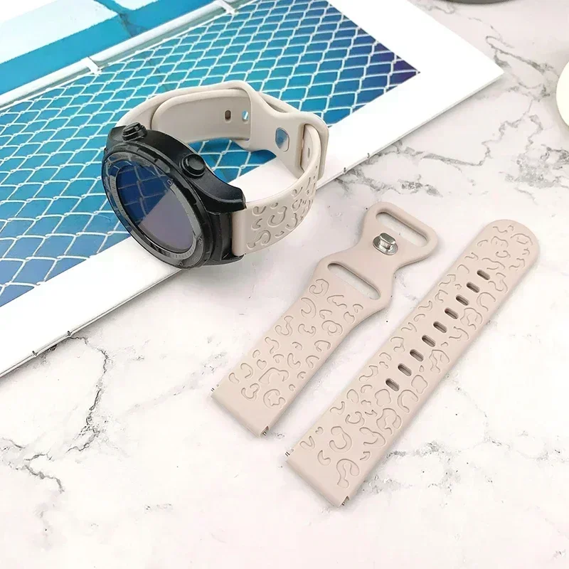 

Engraved Strap For Samsung Galaxy Watch 7/6/4/classic/5/pro/3/Active 2 Leopard loop Bracelet Huawei gt 2 2e 20mm 22mm 18mm band