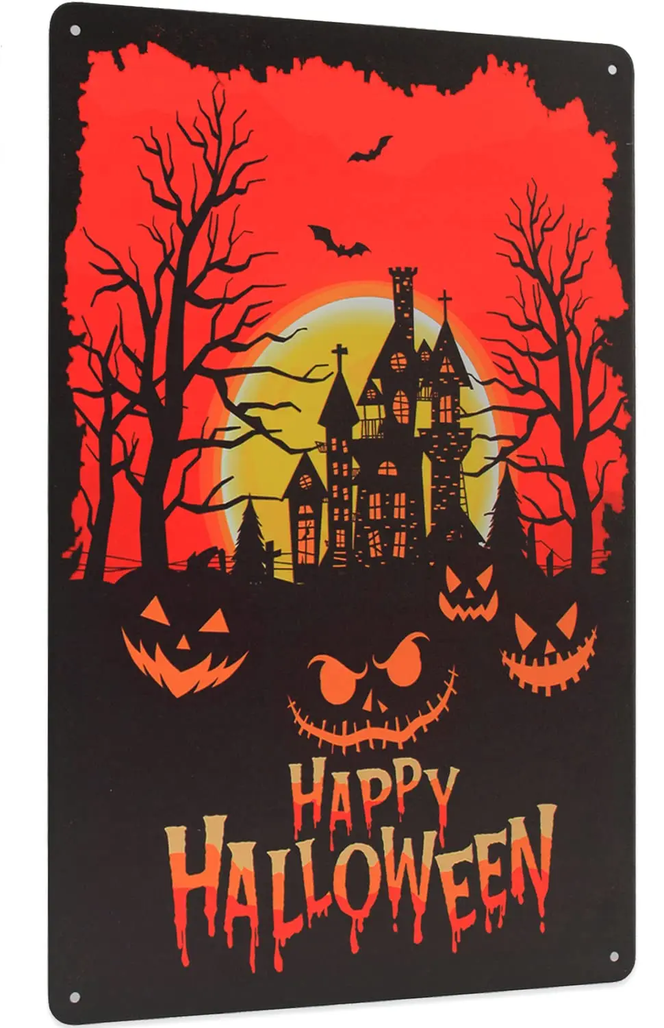 Happy Halloween Signs Vintage Metal Tin Signs Darkness with Pumpkin Signs Iron Paiting Wall Decor Halloween Signs for Club Bar H