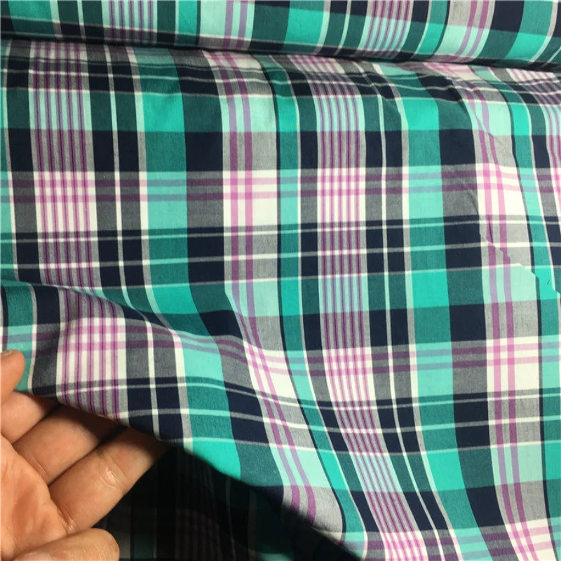 

Cotton Plaid Fabric for Breathable Natural DIY Sewing Shirt Dress Clothing Fashion Wholesale Cloth Material By The Meter