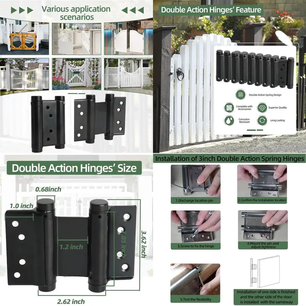 

Двухсторонние пружинные петли для самозакрывающихся дверей, набор из 8 штук, из нержавеющей стали, для распашных дверей