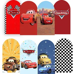 Race Car Arch Backdrop Cover Children Boy Party Pixar Cars Backgrounds Arched Lightning Mcqueen Red Desert Room Decoration Wall