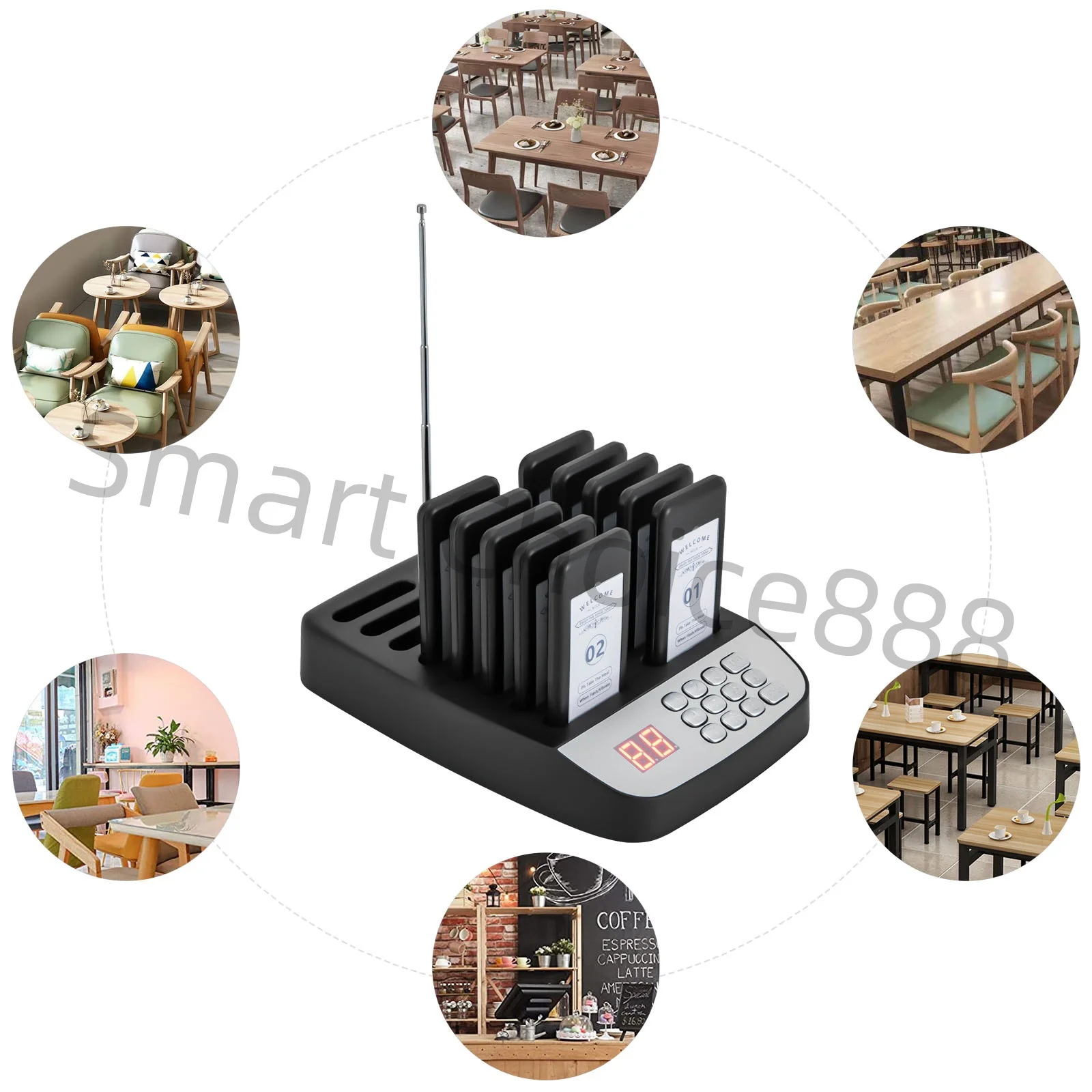 Sistema cercapersone ristorante Wirelesslink Sistema di chiamata wireless con pannello touch per sistema cercapersone coda ospiti ristorante caffetteria