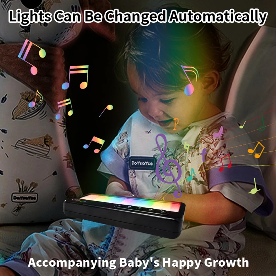 ของเล่นเปียโนกระพริบสีรุ้งพร้อมเครื่องดนตรี 5 ชนิด 13 ทำนอง ของเล่นดนตรีอิเล็กทรอนิกส์ ของเล่นคีย์บอร์ดแบบพกพา ของเล่นเพื่อการศึกษาสำหรับเด็ก