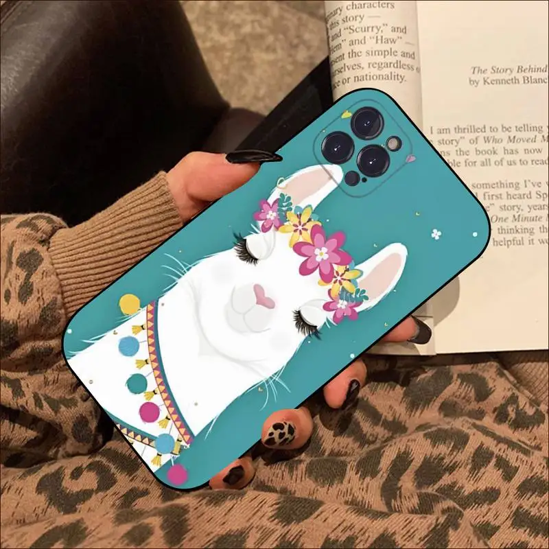 Llama Llama cute Phone Case For iPhone 8 7 6 6S Plus X SE 2020 XR XS 14 11 12 13 Mini Pro Max Mobile Case