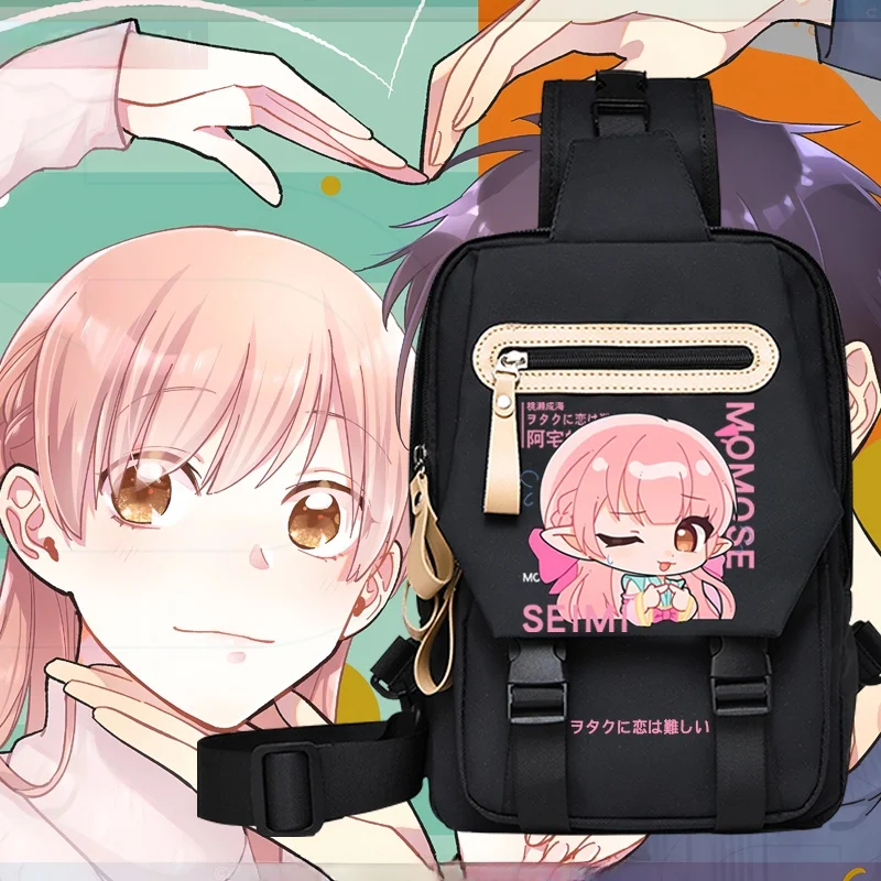 アニメ周辺ピーチアイランドクロスボディカジュアルユニセックスチェストバッグオックスフォード布プリント韓国スタイル夏のファッションアクセサリー