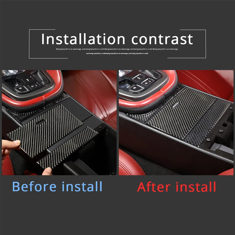 For Jaguar F-TYPE f type 2013-2022 Car Central Control Storage Box Panel Stickers Soft Carbon Fiber Interior Accessories 3 Pcs