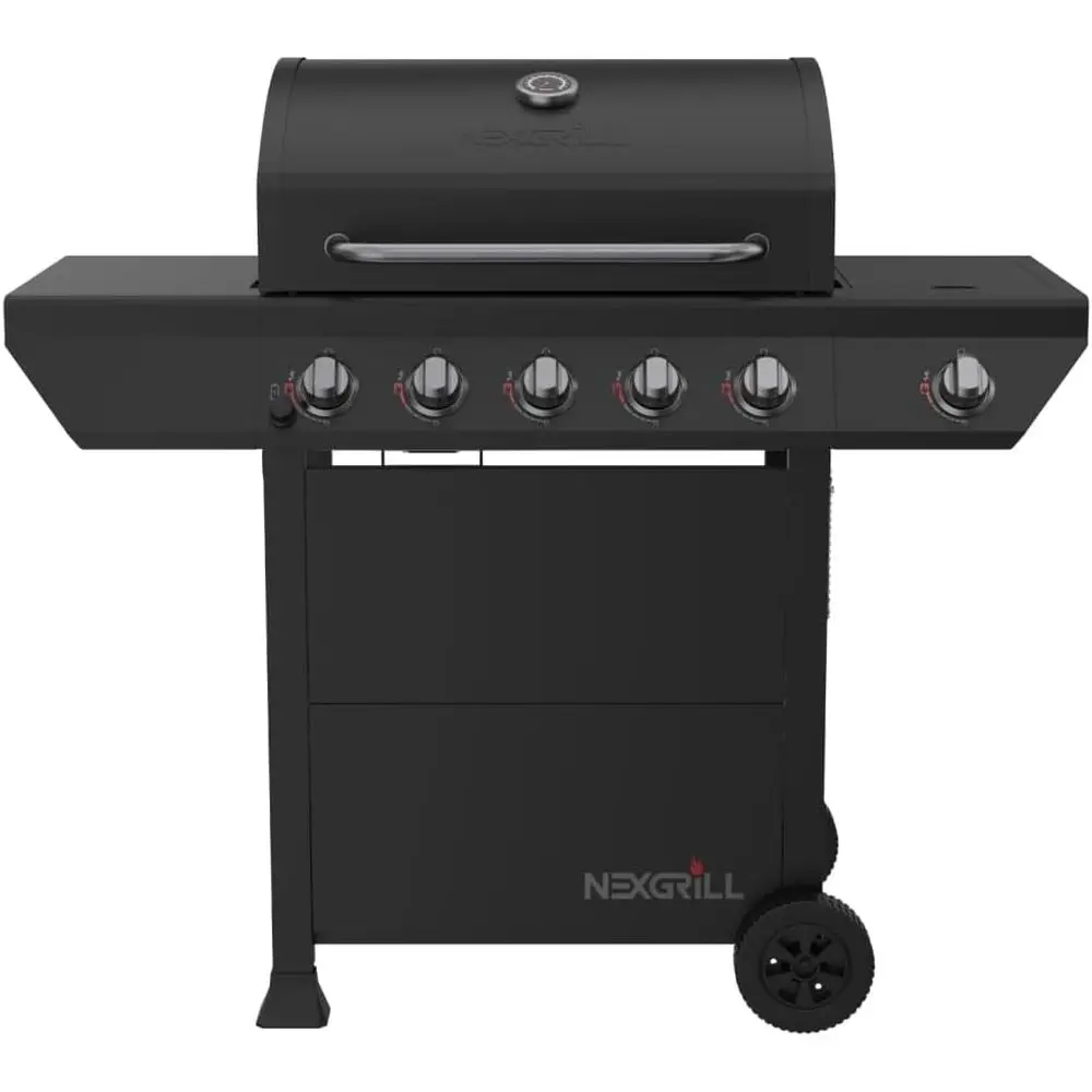 

5-Burner Gas Grill with Side Burner, 67,000 BTUs, 618 SQ. In. Cooking Area, Propane BBQ Grill with Stainless Steel Panel for Out