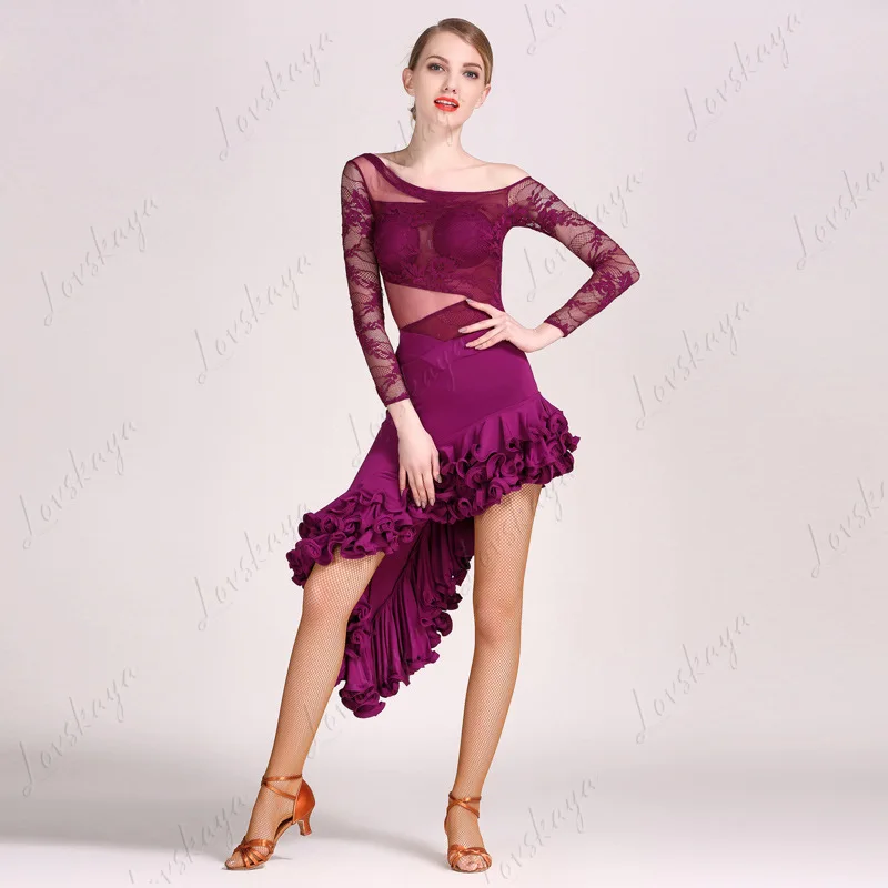 

Наряд для латинских танцев с длинными рукавами для взрослых — женский костюм для латинского выступления на сцене