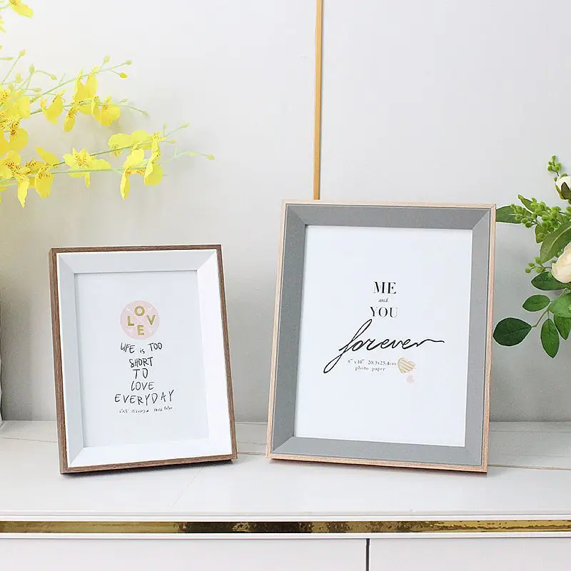 Wooden Photo Frame With Thickened 6/7/8inch 10-inch Studio Photo Rack Diy Painting And Realistic Wedding Dress Wall Frame