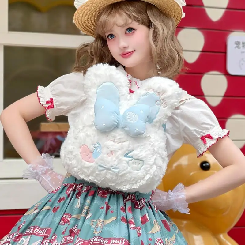 2026 Autumn And Winter Fashion Cute Cartoon Rabbit Shaped Design Women's Bag Simple Casual Versatile Original New Plush Backpack
