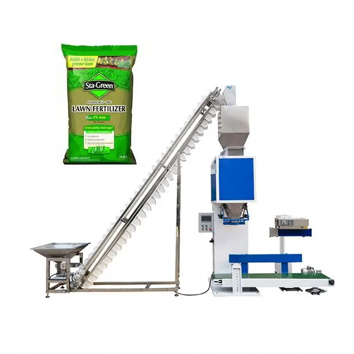 Animal Feed Fish Food Feed Fertilizer Bagging Filling Weighing Packing System 25 kg 50 kg Fully Automatic