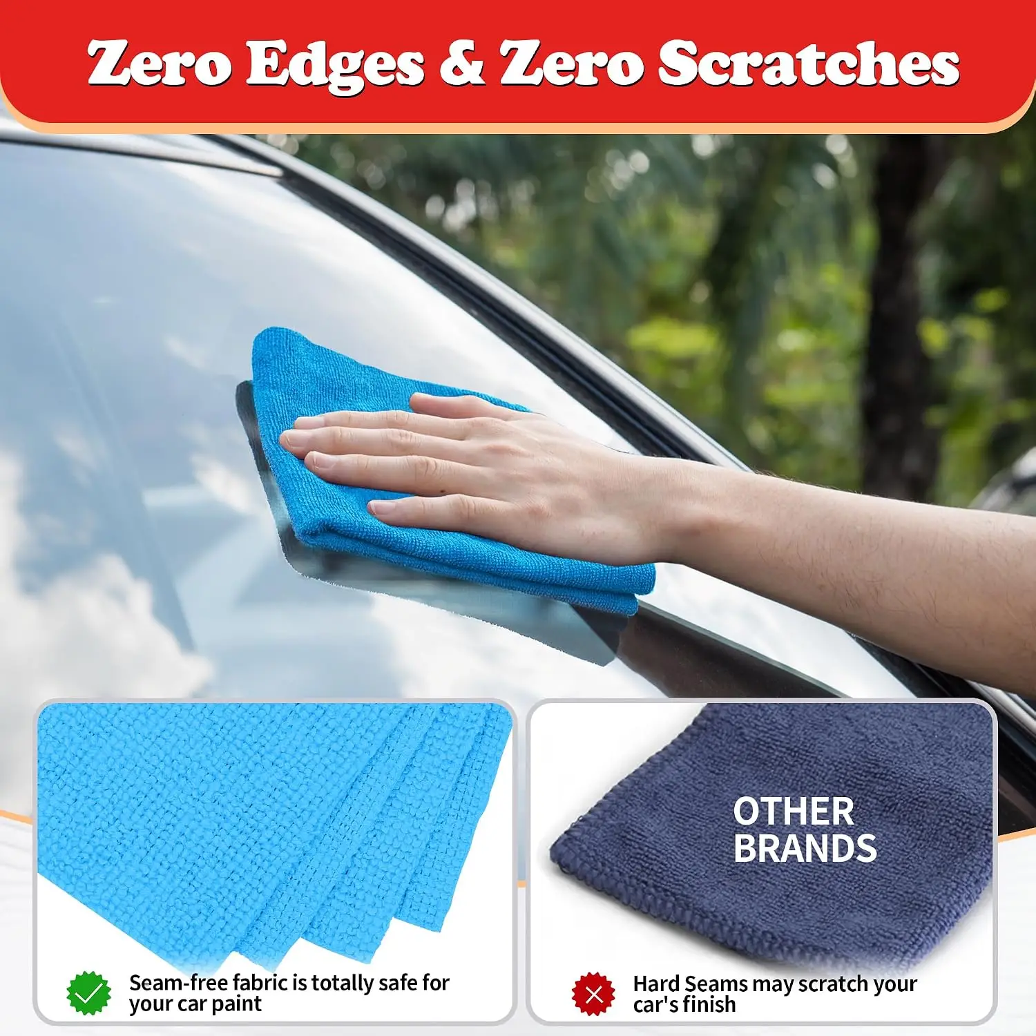 24 Pack Microfiber Towels, Absorbent Cleaning Cloths for Car, Garage, Dust Rags, 11.5x11.5 in view 4