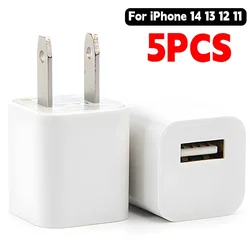 1-5Pcs USB Wall Charger Adapter Fast Charging For iPhone 14 13 12 11 Pro Max XR XS X 8 7 6 Plus for iPad Travel Adapter US Plug