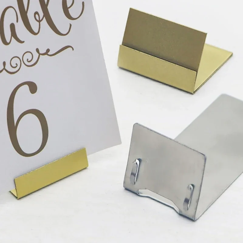 12 stücke Tisch Karte Lagerung Steht Metall Handy Halter Clip Visitenkarte Display Rack Konferenz Zimmer Zubehör