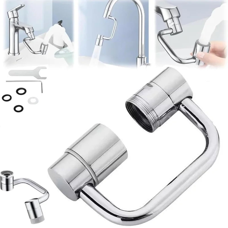 

1PC 1080 Swivel Stainless Steel Kitchen Faucet Extender Universal Splashproof Dual Mode Bathroom Sink Accessories with Adapter