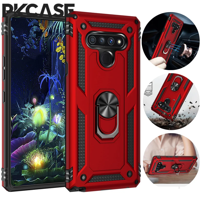 

PKCASE Shockproof Case For LG K92 K53 K52 K32 K31 K30 2019 K22 Plus K61 Q61 Q630 Ring Stand Cover For LG Stylo 7 4G 5G Harmony 4